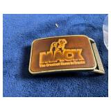 Mack Truck Brass-Tone Belt Buckle with Embossed Lo