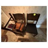 4 Wooden Dining Chairs with Upholstered Seats