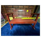 Red Wooden Bench Rocker, 21 Inches Long x 17 Inche