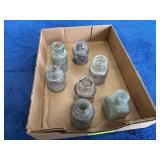Seven Glass Ink Wells, Including Carter