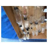 Small Glass Bottles, Clear and Amber Tones
