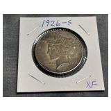 1926-S Peace Silver Dollar, Extra Fine Condition