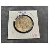 1928 Peace Silver Dollar, VF Condition