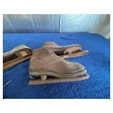 Two Pairs of Small Vintage Leather and Metal Ice S