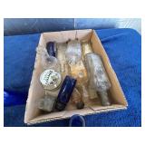 Various Glass Bottles, Including Cobalt Blue and C