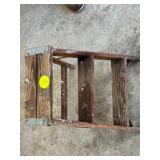 Two-Step Wooden Step Stool with Metal Reinforcemen