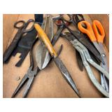 Box Containing Assorted Scissors and Needle Nose P