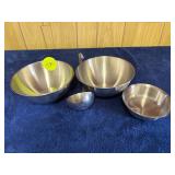 Carrollton Ware Bowls and Ladle in Stainless Steel