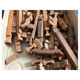 Wooden Lincoln Logs Building Pieces