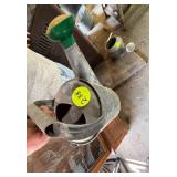 Galvanized Metal Sprinkling Can with Green Plastic