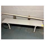 Wooden Bench with Painted Finish on Metal Legs