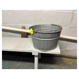 Galvanized Metal Bucket with Rolled Rim and Wire H