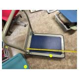 Rolling Metal Cart with Textured Blue Platform and