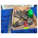 Box Lot of Assorted Screwdrivers with Varied Handl