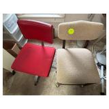 Office Chairs with Mixed Upholstery and Casters