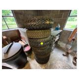 8 Tires with Varied Tread Patterns and Dry Rot