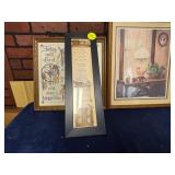 Four Framed Artworks and Prints Including Cross-St