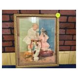 Framed Decorative Picture Depicting Children and a