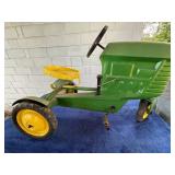 Green and Yellow Metal Pedal Tractor
