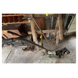 Vintage Garden Cultivator with Metal Frame and Eng