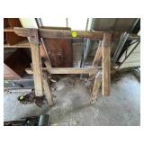 Wooden Sawhorses with Metal Brackets