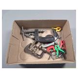 Metal C-Clamps and Plastic Spring Clamps in Box