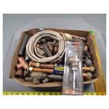 Box Lot of Mixed Plumbing Supplies Including Coppe