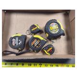 5 Black and Yellow Measuring Tape Tools with Keych