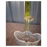 Fenton Opalescent Glass Basket with Embossed Flora