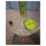 Fenton Clear Glass Oval Basket with Applied Handle