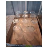 Two Boxes of Clear Glasses with Grape Pattern
