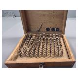 Wooden Case Set of Rotary Burr Bits in Assorted Sh