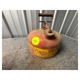 Vintage 2.5-Gallon Red Safety Fuel Can with 1-Gall
