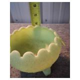 Fenton Pale Green Three-Legged Candy Dish with Sca
