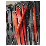 Barbecue Tool Set with Red Wooden Handles in Molde