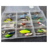 Plastic Tackle Box with Assorted Fishing Bait and