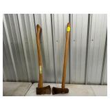 Splitting Maul and Axe with Wooden Handles