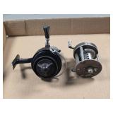 Two Vintage-Style Fishing Reels: Spinning and Conv