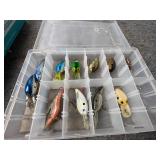 Small Plastic Tackle Box with Assorted Fishing Bai