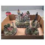 Four Hand-Painted Lighthouse-Themed Resin Figurine
