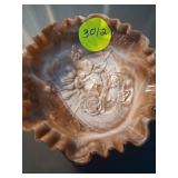 Imperial Glass Three-Footed Brown Slag Glass Bowl