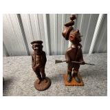 Wooden Carved Figures Featuring Seafaring and Hunt