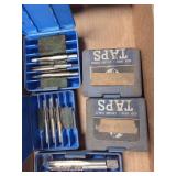 High-Speed Steel Thread Taps in Blue Plastic Cases