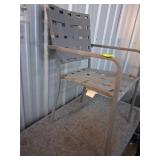 Metal-Framed Lawn Chair with Woven Strap Seat and