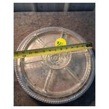 Glass Condiment Tray with Metal Trim