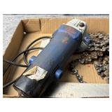 Grinder Tool and Lot of Chainsaw Chains