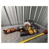Tote of Miscellaneous Power Tools and Accessories,