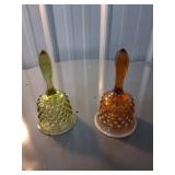 6 Decorative Glass Bells in Various Colors and Des