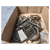 Allen Wrenches and Small Metal Tool Box with Misce