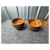 Wooden Bowls with Checkered Patterns